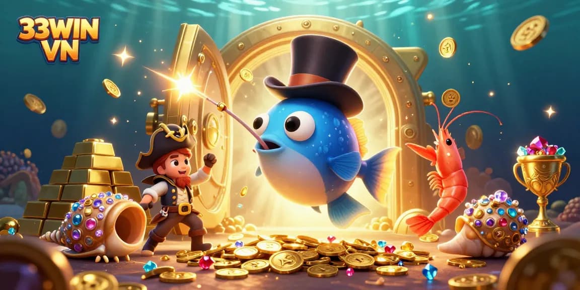 Engage with thrilling underwater adventures at 33WIN VN featuring colorful sea characters and treasure