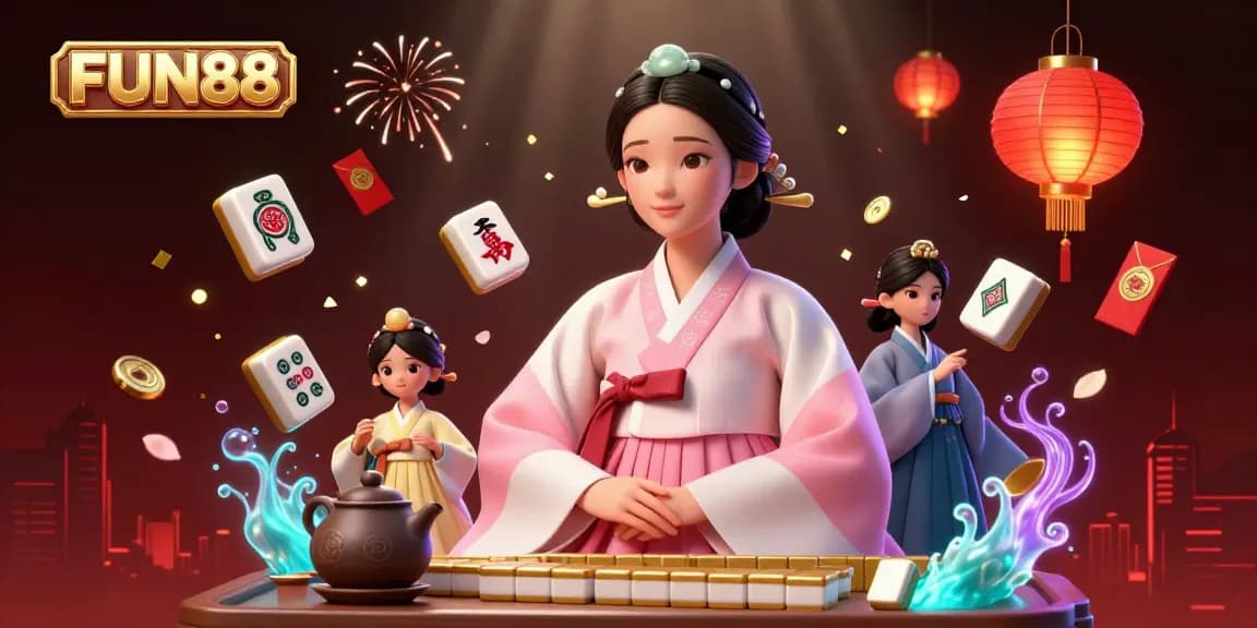 Experience winning strategies with FUN88's engaging casino games in a vibrant 3D illustration.