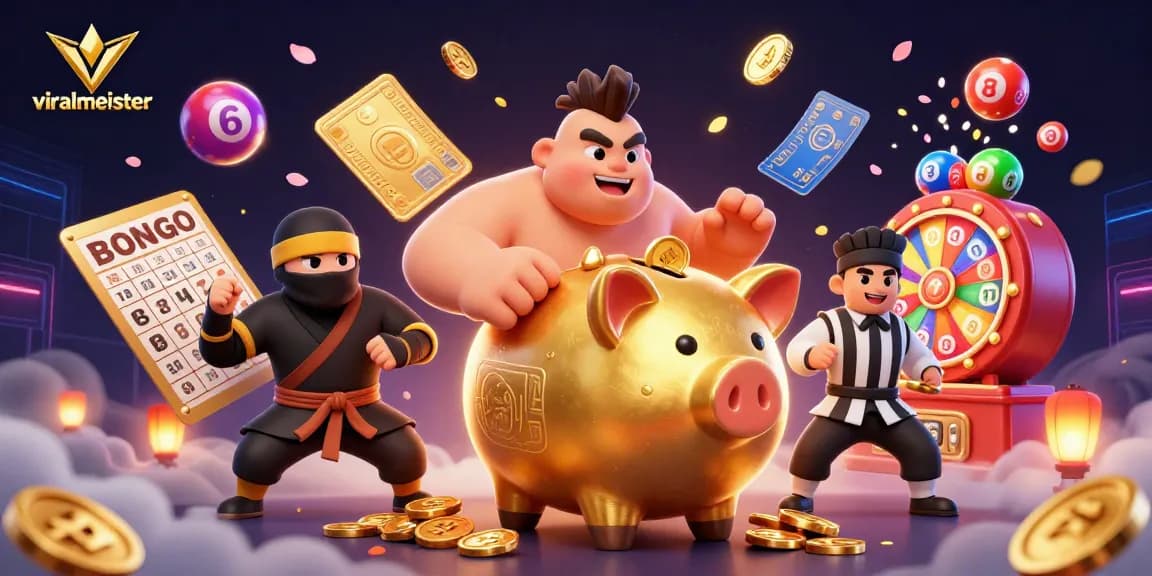 Experience the thrill of gaming with viralmeister's vibrant lottery scene featuring dynamic characters.