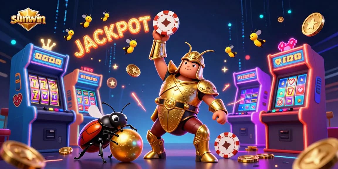 sunwin showcases an exciting jackpot scene with vibrant characters and dynamic gaming elements