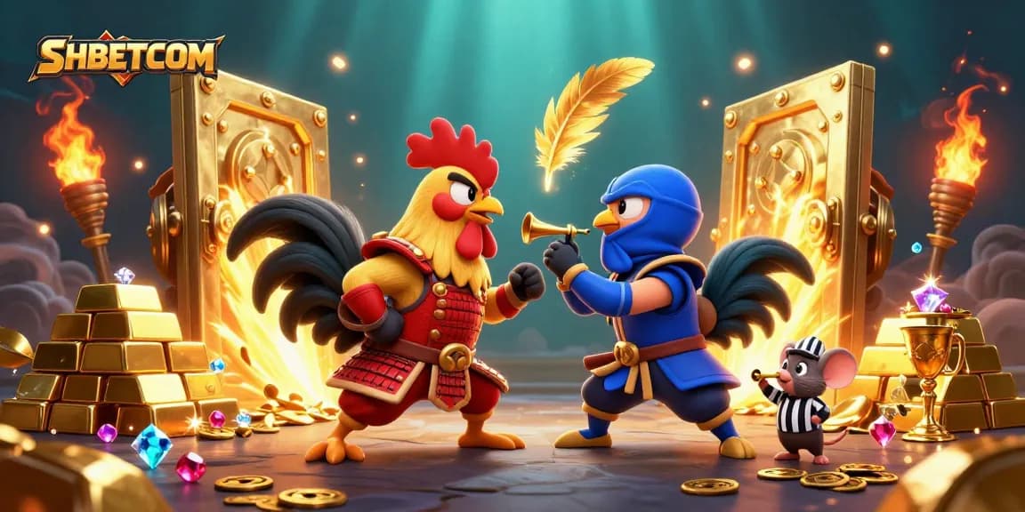 Engage in epic clashes at SHBETCOM with dynamic rooster warriors and a wealth of treasures.