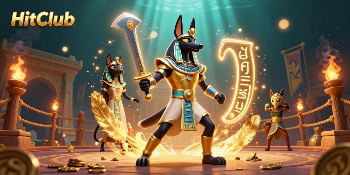 Explore HitClub's vibrant casino adventure with Anubis and Bastet immersed in thrilling games.