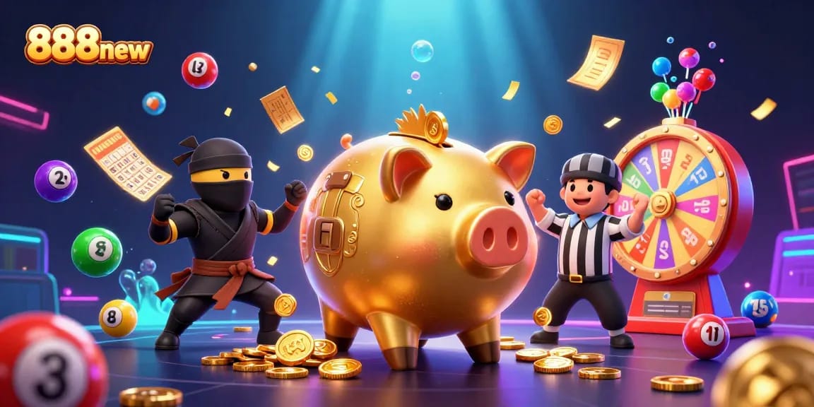 Engage in thrilling gameplay at 888new with a vibrant, dynamic 3D casino scene.
