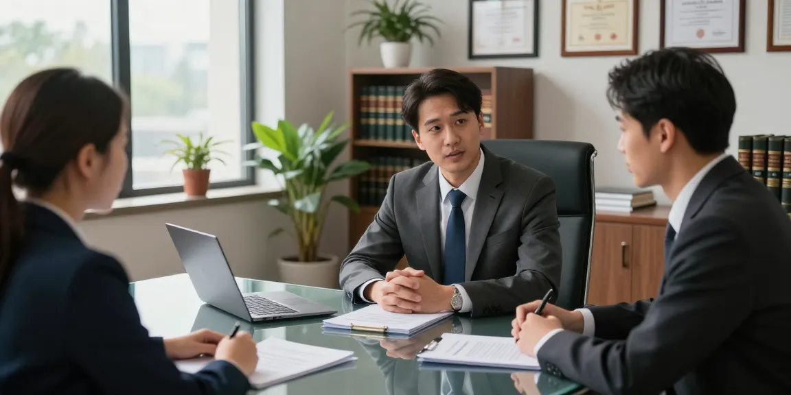 Web consultation between criminal lawyer and client in modern law office.