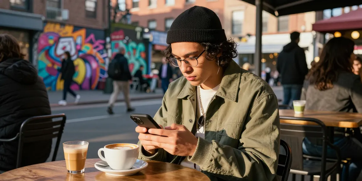 Threads いいね 購入を探しているスタイリッシュな個人の街のカフェシーン