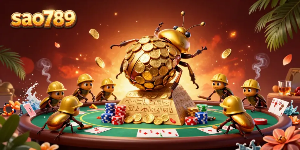 Experience exciting gaming action with sao789, featuring vibrant casino elements and golden illustrations.