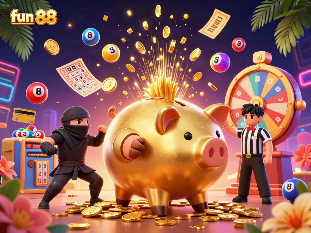 Experience fun 88 with thrilling moments from an exciting online casino scene featuring vibrant games and lively characters.