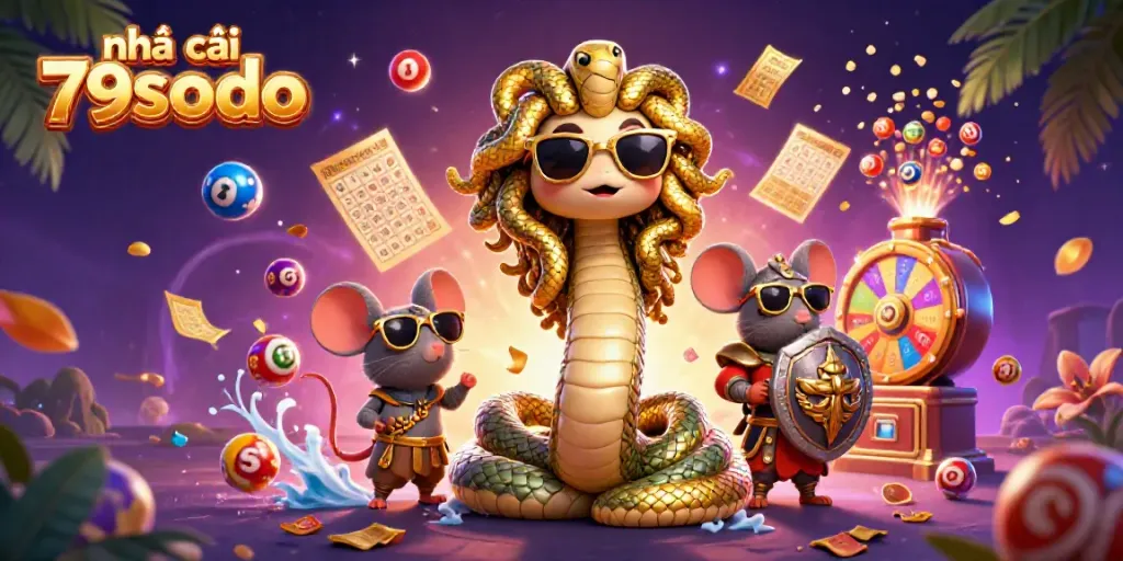 Engage with the vibrant world of nhà cái 79sodo through a cheerful 3D illustration featuring lively casino elements.
