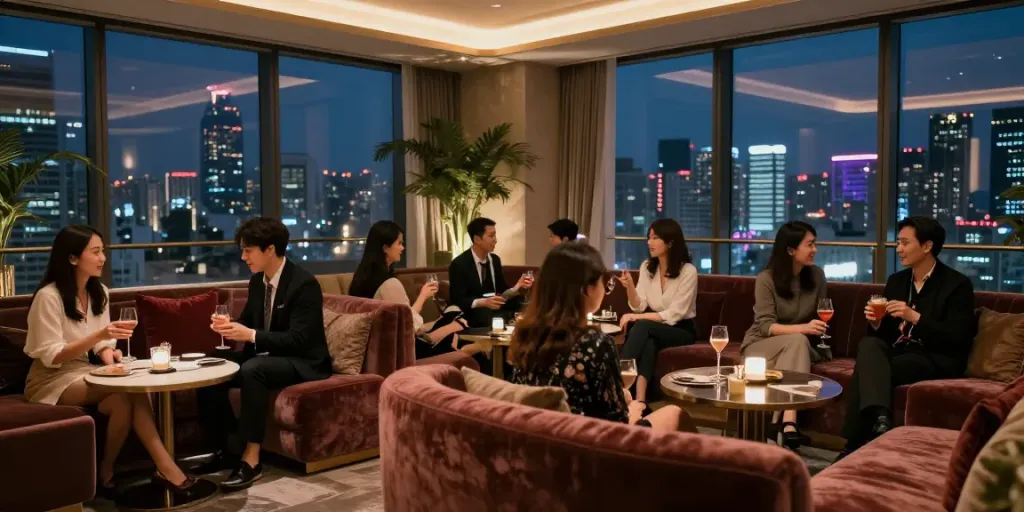강남 타이밍의 고급스러운 내부와 분위기를 보여주는 사진